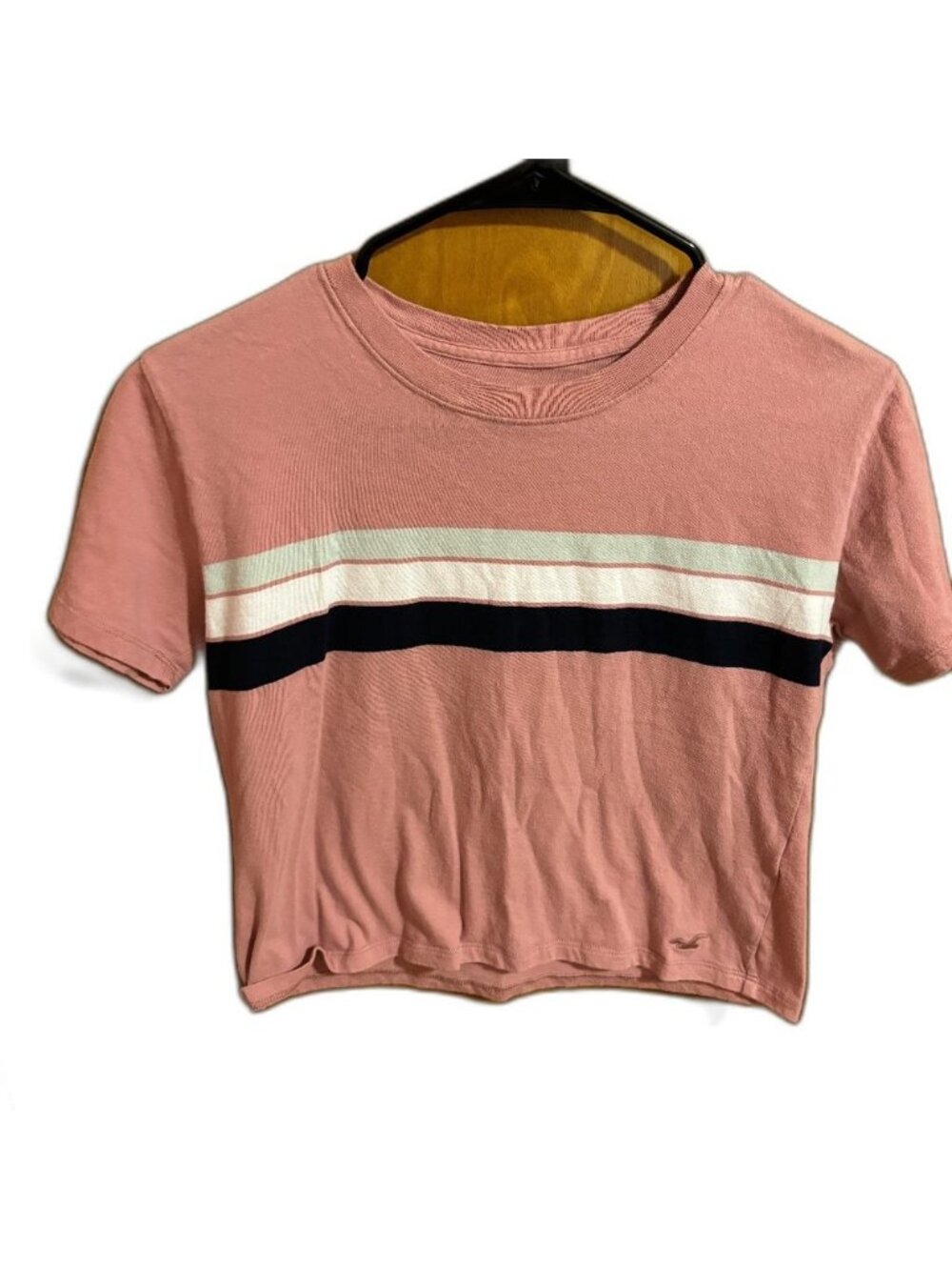 Hollister Pink Modern‎ Stripe T-shirt XS